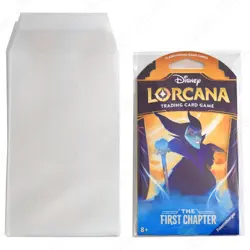 Lorcana Sleeved Booster Pack Protective Sleeves - x50 Self Sealing Clear View - Image 1