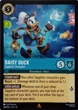158/204 DAISY DUCK SAPPHIRE CHAMPION EN10 RARE DISNEY LORCANA CARD - Image 1