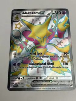 Pokemon Card TCG - Alakazam ex 215/091 Ultra Rare Shiny Paldean Fates Near Mint - Image 1