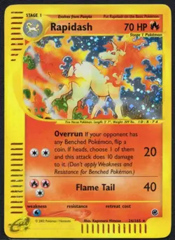 RAPIDASH Pokemon Card - WOTC - Expedition Base Set - 26/165 - HOLO - LP+ - Image 1