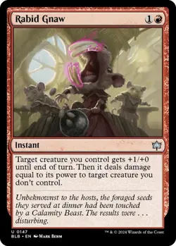 Rabid Gnaw (REGULAR) MTG Bloomburrow NM FRESH - Image 1