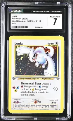 CGC 7 Lugia Neo Genesis 1st Edition 9/111 Holo Pokemon Card - Image 1