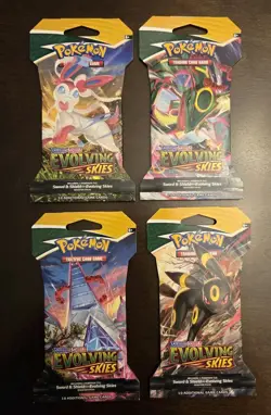 Pokemon Evolving Skies Sleeved Blister Booster Pack Complete Art Set New Sealed - Image 1