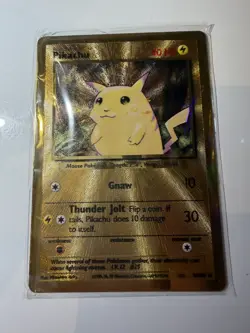 Pokemon Pikachu TCG Gold Metal Card Celebrations 58/102 English UPC Promo - Image 1