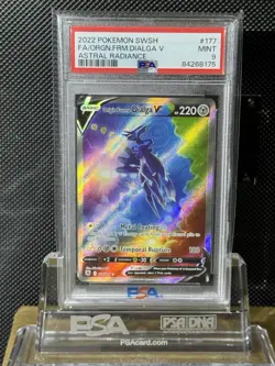 2022 Pokemon Astral Radiance #177 Dialga Full Art V Origin Forms PSA 9 Mint - Image 1