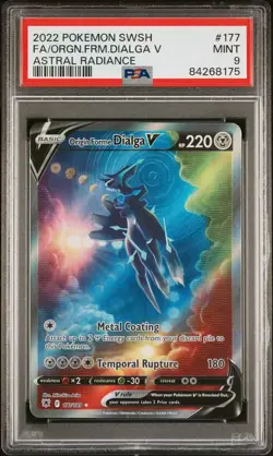 2022 Pokemon Astral Radiance #177 Dialga Full Art V Origin Forms PSA 9 Mint - Image 4