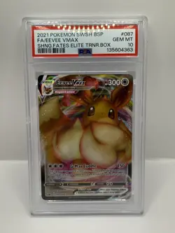 Pokemon TCG Eevee VMAX SWSH087 Black Star Promo PSA 10 - Image 1