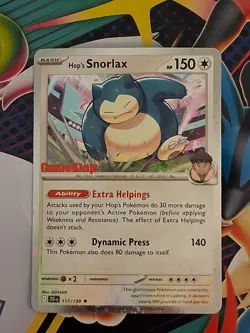 Pokemon Journey Together Hop’s Snorlax GameStop Promo Stamped 117/159 LP - Image 1