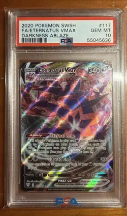 2020 POKEMON SWORD & SHIELD DARKNESS ABLAZE #117 FULL ART/ETERNATUS VMAX PSA 10 - Image 3