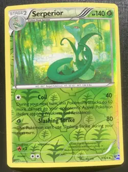Serperior 7/124 Pokemon Fates Collide Reverse Holo rare TCG LP - Image 1