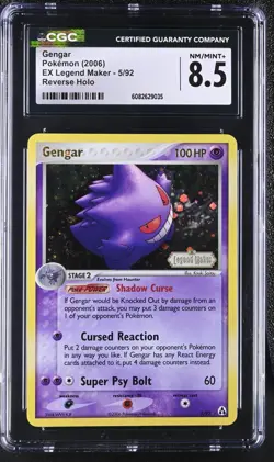 Pokemon Gengar 5/92 Reverse Holo EX Legend Maker - CGC 8.5 - Image 1