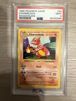 1999 Pokemon Shadowless Charmeleon PSA 9 Mint #24 - Image 1