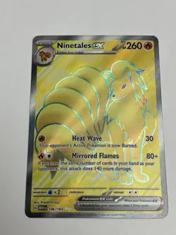 Ninetales ex Pokemon TCG 186/165 Sv: Scarlet & Violet 151 Holo-NM Full Art - Image 1