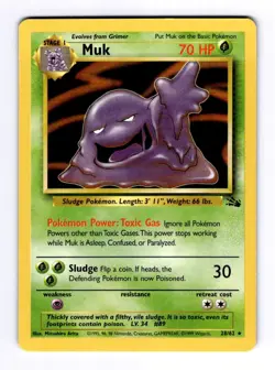 Muk (28) Fossil #28 (1999) Rare NM Pokemon - Image 1