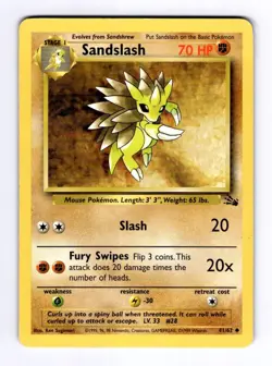 Sandslash Fossil #41 (1999) Uncommon LP Pokemon - Image 1