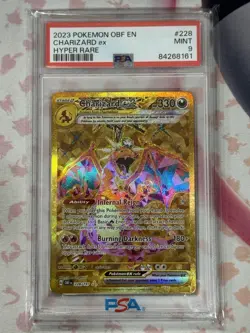 2023 POKEMON OBF EN-OBSIDIAN FLAMES HYPER RARE #228 CHARIZARD EX PSA 9 - Image 3