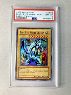 2008 Yu-Gi-Oh! Blue-Eyes White Dragon Dark Legends DLG1-EN002 LOB Art PSA 10 - Image 1