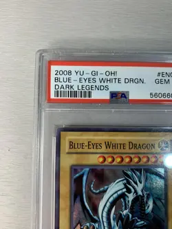 2008 Yu-Gi-Oh! Blue-Eyes White Dragon Dark Legends DLG1-EN002 LOB Art PSA 10 - Image 2