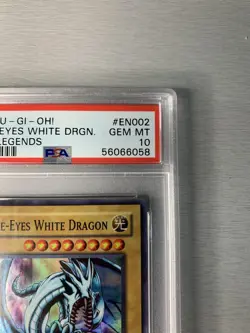 2008 Yu-Gi-Oh! Blue-Eyes White Dragon Dark Legends DLG1-EN002 LOB Art PSA 10 - Image 3