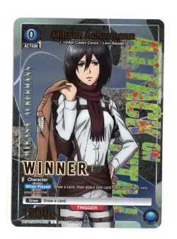 Mikasa Ackermann (Winner) Common Union Arena Promotion Cards UEPR/AOT-1-023 NM - Image 1