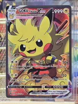 Goku Pikachu VCOS Pokemon Fan Art Card 017/055 w/FREE HOLO - Image 2