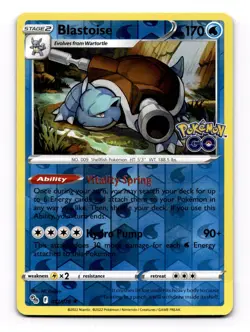 Blastoise 17/78 Pokemon GO Set Reverse Holo Rare Pokemon Card TCG 2022 - Image 1