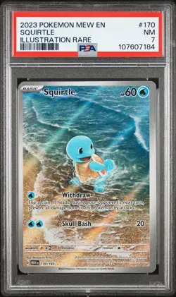Squirtle - 170/165 - 2023 Holo Illustration Rare S&V 151 Pokemon Card PSA 7 - Image 1
