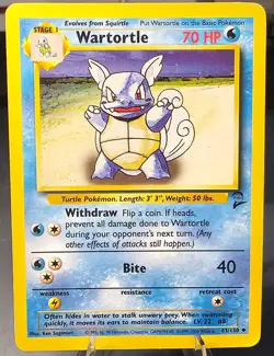2000 Pokemon Base Set 2 Wartortle 63/130 Uncommon WOTC Vintage TCG Card - Image 1