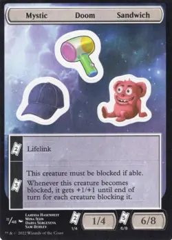 MTG UNFINITY STICKER MYSTIC DOOM SANDWICH 11/48 MAGIC NM (yourdeckbuilder) - Image 1