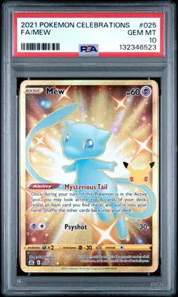 2021 POKEMON CELEBRATIONS #025 FULL ART/MEW PSA 10 - Image 1