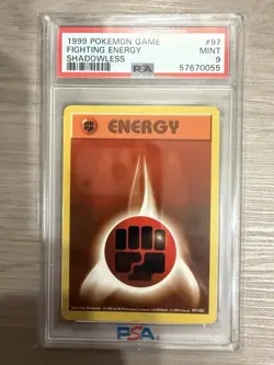 1999 Pokemon Shadowless Fighting Energy PSA 9 Mint #97 - Image 1