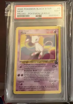 2000 POKEMON PROMO BLACK STAR POKEMON LEAGUE #8 MEW PSA 9 - Image 1