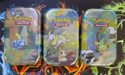 (Lot of 3) Pokemon Galar Pals Mini Tins - H24 - Sobble, Yamper, and Grookey - Image 1