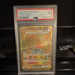 Pokemon Terapagos ex Sv: Prismatic Evolutions Hyper Rare Holo PSA 9 180/131 - Image 1