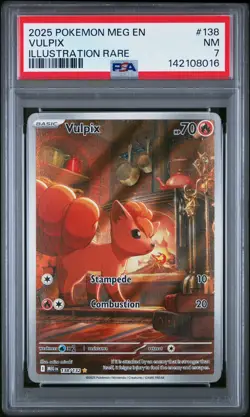 2025 Pokemon Mega Evolution Base #138 Illustration Rare Vulpix PSA 7 Near Mint - Image 1