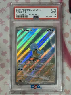 2023 POKEMON MEW EN-151 ILLUSTRATION RARE #170 SQUIRTLE PSA 9 - Image 3