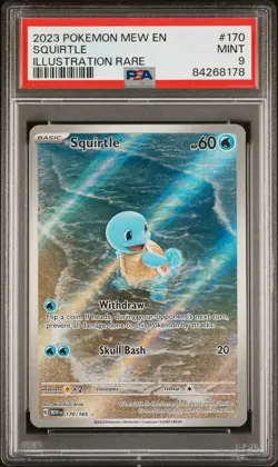 2023 POKEMON MEW EN-151 ILLUSTRATION RARE #170 SQUIRTLE PSA 9 - Image 5
