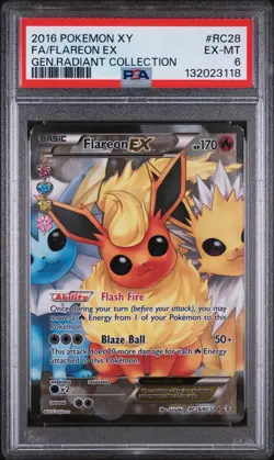 PSA 6 Flareon EX RC28/RC32 XY Generations Radiant Collection Pokemon TCG - Image 1