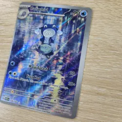 OFF CENTER MISCUT ERROR LP Poliwhirl 176/165 151 IR Full Art Pokemon Card - Image 3