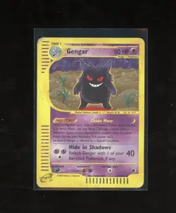 SWIRL 2002 Expedition Gengar Holo Foil Rare 13/165 E-Reader Series Pokemon WOTC - Image 1