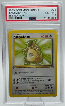 1999 POKEMON JUNGLE #21 KANGASKHAN 1ST EDITION PSA 8 NM-MT - Image 1