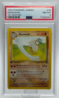 1999 POKEMON JUNGLE #39 MAROWAK 1ST EDITION PSA 8 NM-MT - Image 1