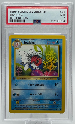 1999 POKEMON JUNGLE #46 SEAKING 1ST EDITION PSA 7 NM - Image 1