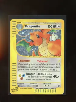 2002 Expedition Dragonite Holo Foil 9/165 E-Reader Series Pokemon WOTC Rare - Image 1