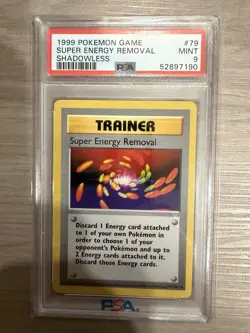 1999 Pokemon Shadowless Super Energy Removal PSA 9 Mint #79 - Image 1