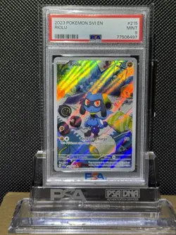 2023 POKEMON SVI EN-SCARLET & VIOLET ILLUSTRATION RARE #215 RIOLU PSA 9 - Image 1