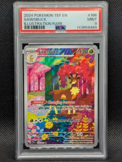 Sawsbuck #166 PSA 9 MINT Illustration Rare TEF EN Pokemon TCG - Image 1