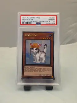 Yu-Gi-Oh! Rescue Cat 25th Rarity 2 1st Edition QCSR RA02-EN001 PSA 10 GEM MINT - Image 1