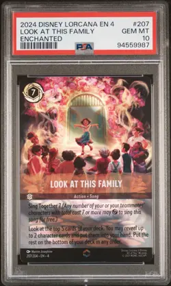 2024 Disney Lorcana EN4 LOOK AT THIS FAMILY 207/204 ENCHANTED PSA 10 - Image 1