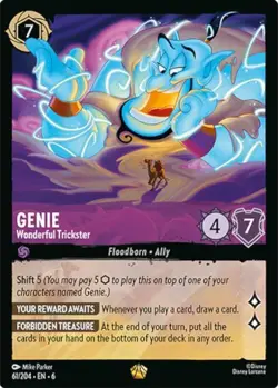 Disney Lorcana: Azurite Sea - Genie - Wonderful Trickster (Legendary) 61/204 - Image 1